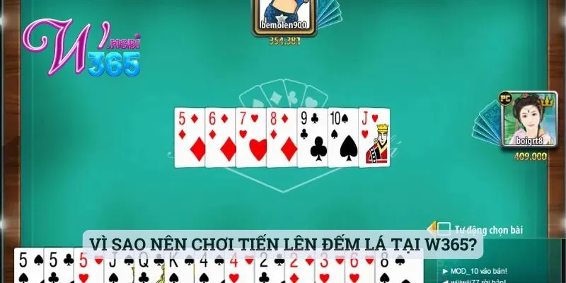 Game Tiến Lên Đếm Lá Online - Top Trò Chơi Hot Tại W365 3 Vì sao nên chơi tiến lên đếm lá tại w365?
